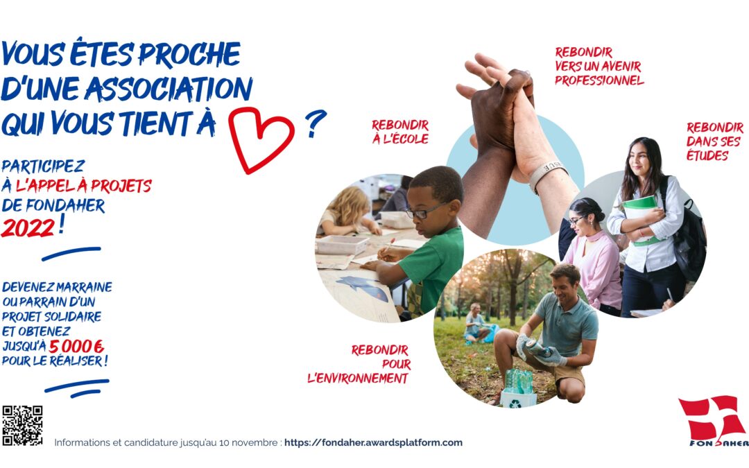 L’appel à projets FONDAHER 2022 ouvert jusqu’au 13 novembre !