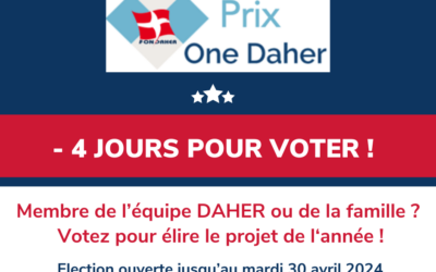Prix One Daher : fin des votes le 30 avril !